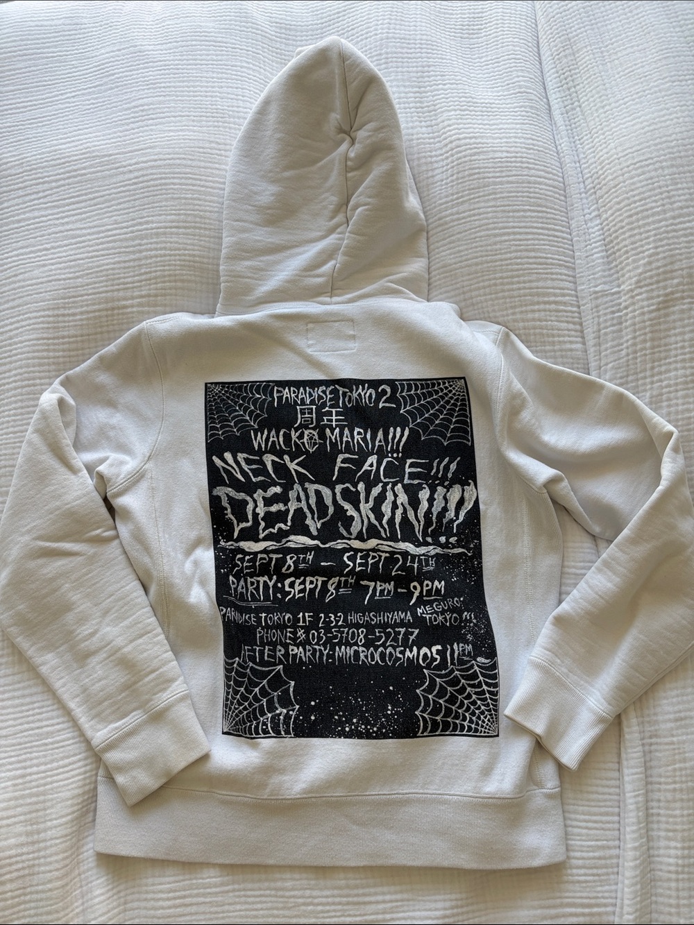 Graphic Hooded Sweatshirt in Cream - wacko Maria guilty parties